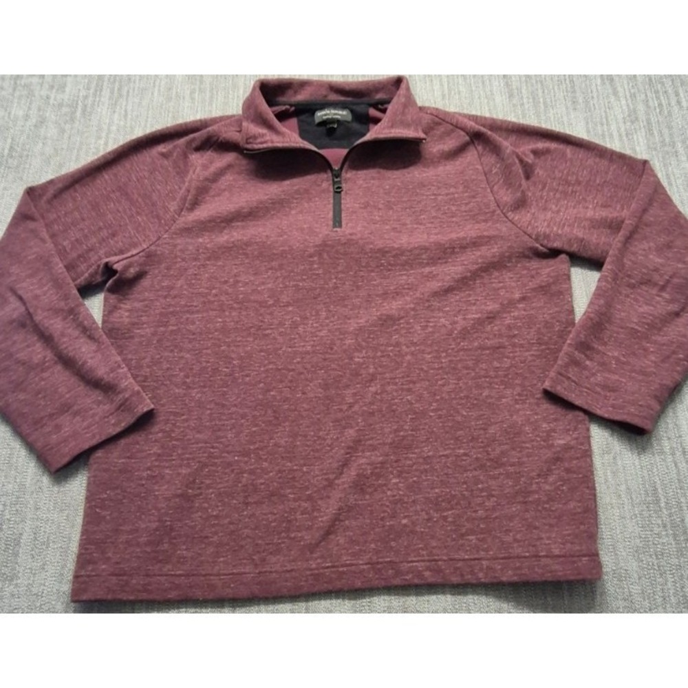 Banana Republic men's maroon 1/4‎ zip pullover shirt LG moisture wicking outdoor